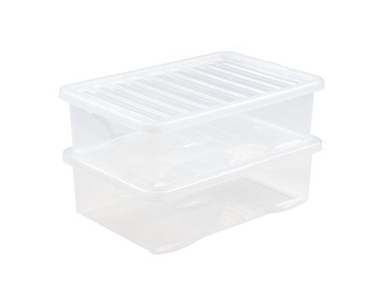 WHAM Crystal Storage Box & Lid Underbed 32L Clear