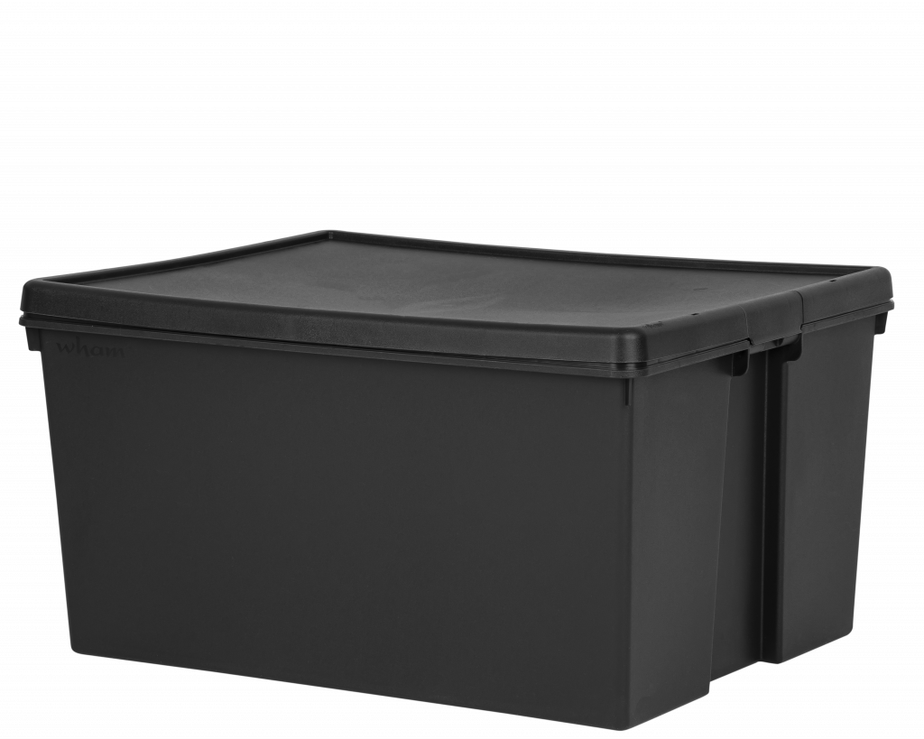 Wham Bam 150l H.duty Box & Lid Black Recycled - 445220 - What More Uk