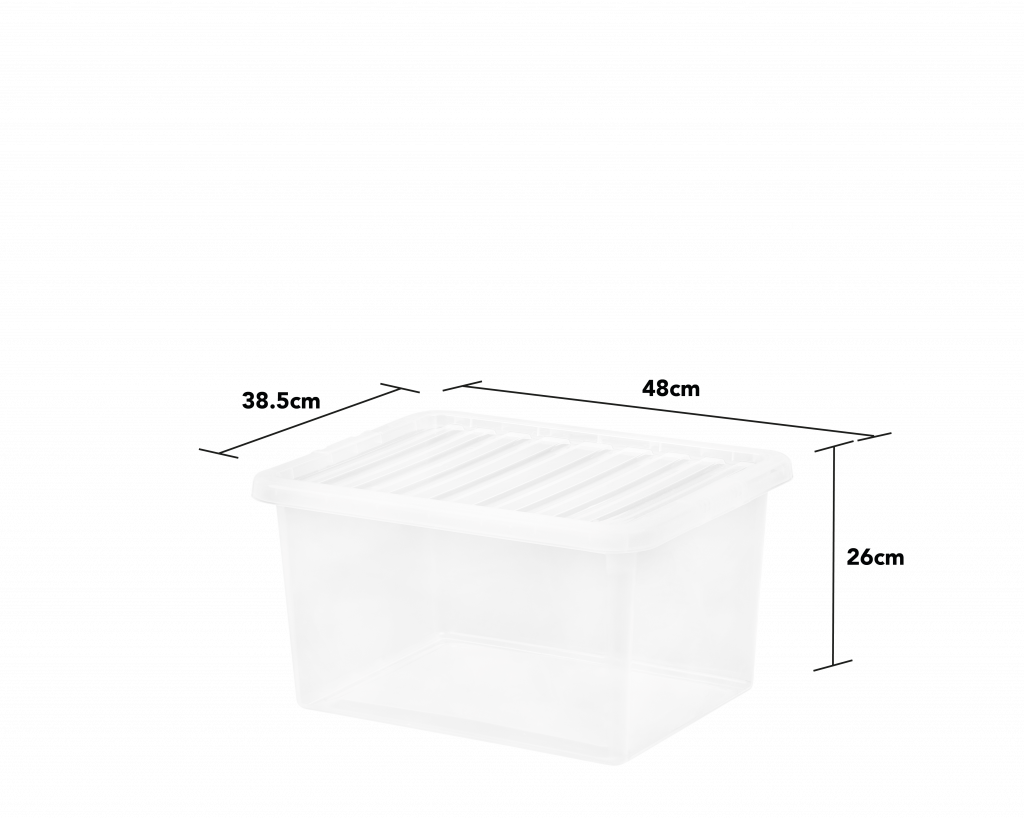 Crystal 37 Litre Box & Lid Clear - 25425 - What More UK