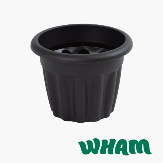 Vista 33cm Round Planter Black