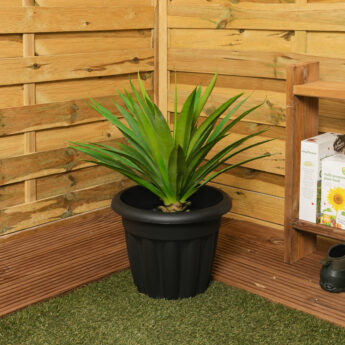 Vista 33cm Round Planter Black